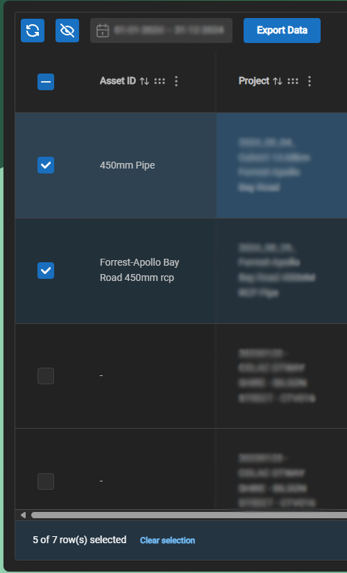 Pipeline Surveys screen showing surveys